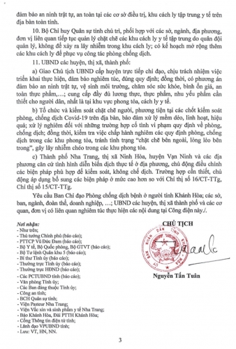 Công điện số 04/CĐ-UBND ngày 22/7/2021 của UBND tỉnh Khánh Hòa.