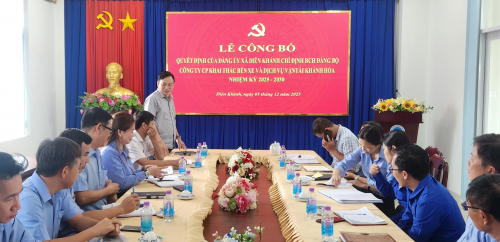 CÔNG BỐ QUYẾT ĐỊNH CỦA ĐẢNG ỦY XÃ DIÊN KHÁNH CHỈ ĐỊNH BCH ĐẢNG BỘ CÔNG TY CP KHAI THÁC BẾN XE VÀ DỊCH VỤ VẬN TẢI KHÁNH HÒA, NHIỆM KỲ 2025 - 2030 CÔNG BỐ QUYẾT ĐỊNH CỦA ĐẢNG ỦY XÃ DIÊN KHÁNH CHỈ ĐỊNH BCH ĐẢNG BỘ CÔNG TY CP KHAI THÁC BẾN XE VÀ DỊCH VỤ VẬN TẢI KHÁNH HÒA, NHIỆM KỲ 2025 - 2030
