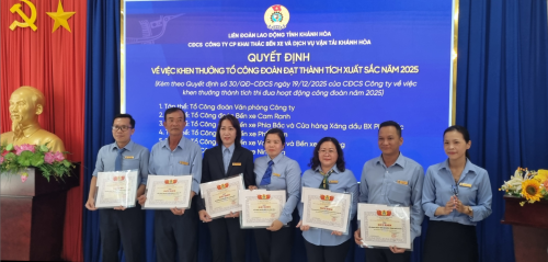 HỘI NGHỊ TỔNG KẾT THỰC HIỆN NHIỆM VỤ SXKD, CÔNG TÁC KHEN THƯỞNG NĂM 2025 CỦA CÔNG TY CP KHAI THÁC BẾN XE VÀ DỊCH VỤ VẬN TẢI KHÁNH HÒA